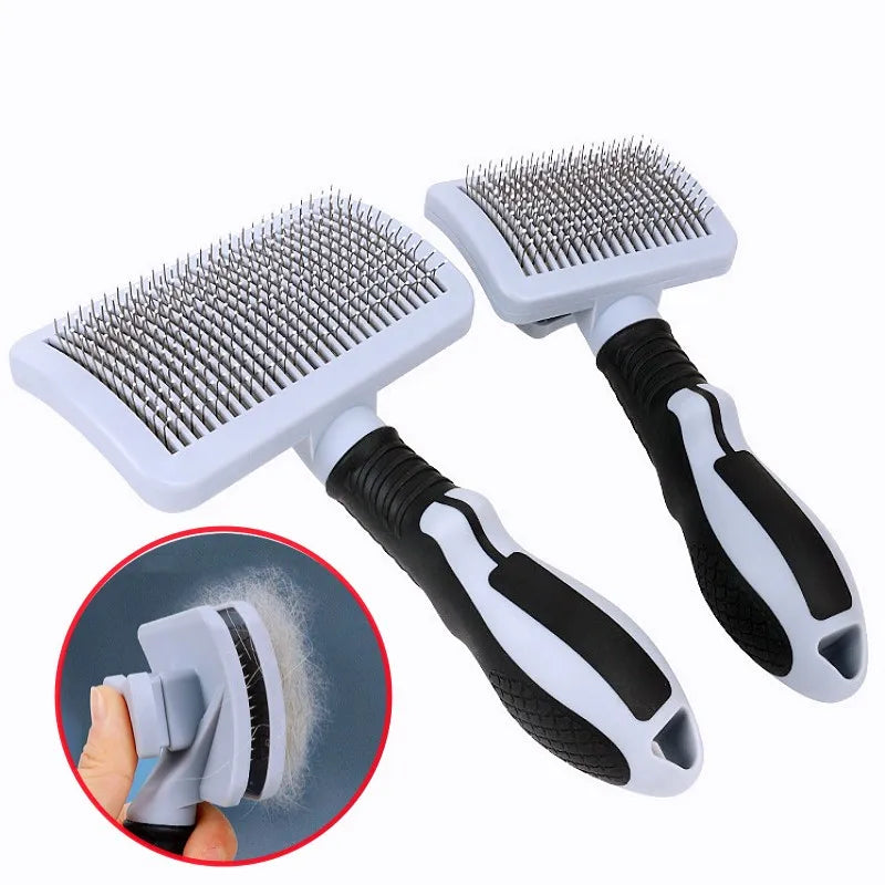 Self - Cleaning Slicker Brush - Gentle De-Shedding & Detangling for Dogs & Cats