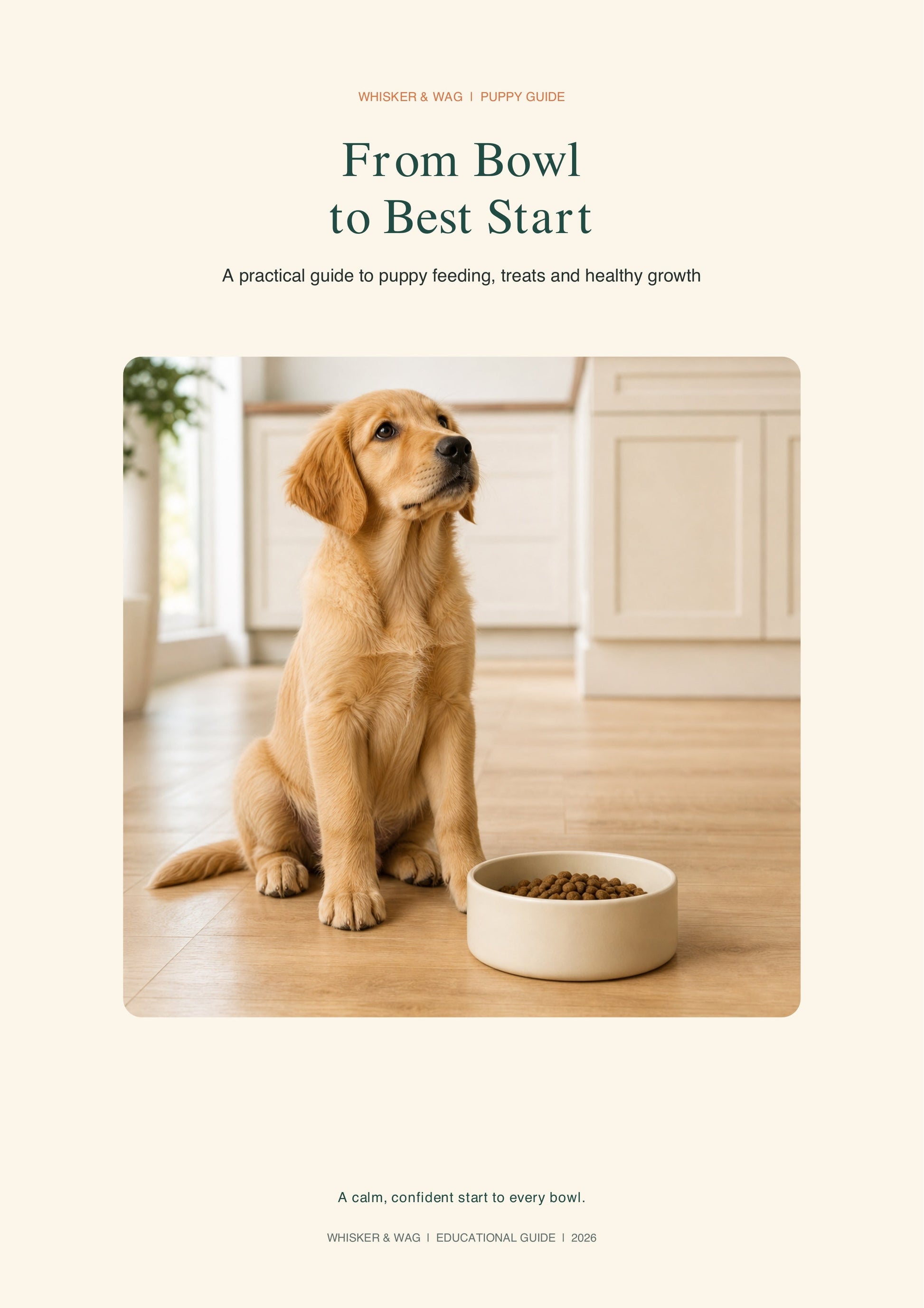 From Bowl to Best Start - Whisker & Wag puppy feeding guide cover